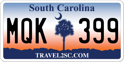 SC license plate MQK399