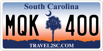 SC license plate MQK400