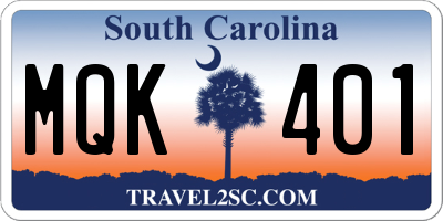 SC license plate MQK401