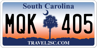 SC license plate MQK405