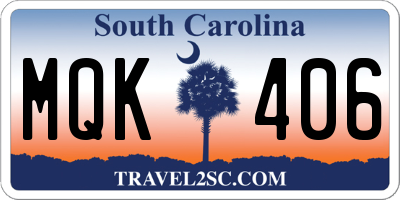 SC license plate MQK406
