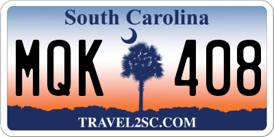 SC license plate MQK408