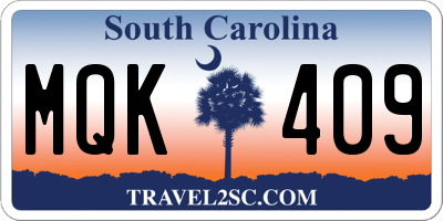 SC license plate MQK409