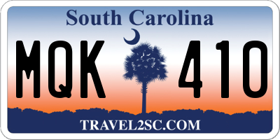 SC license plate MQK410