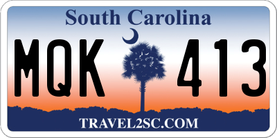 SC license plate MQK413