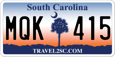 SC license plate MQK415