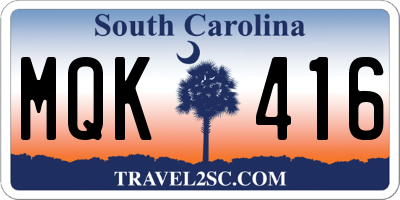 SC license plate MQK416