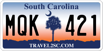 SC license plate MQK421