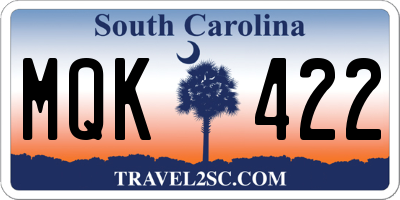 SC license plate MQK422