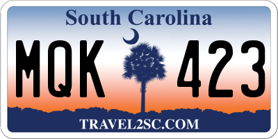 SC license plate MQK423