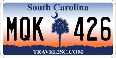 SC license plate MQK426