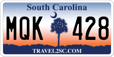 SC license plate MQK428