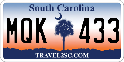 SC license plate MQK433