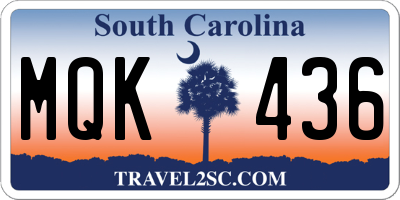 SC license plate MQK436