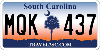 SC license plate MQK437