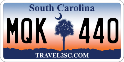 SC license plate MQK440