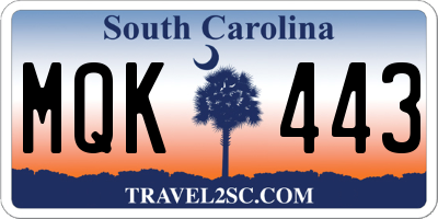 SC license plate MQK443