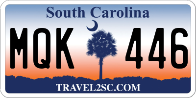 SC license plate MQK446