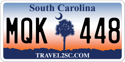 SC license plate MQK448