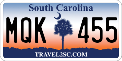 SC license plate MQK455