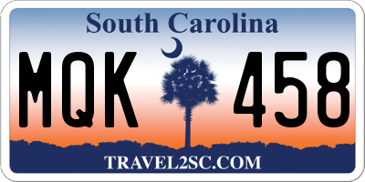 SC license plate MQK458