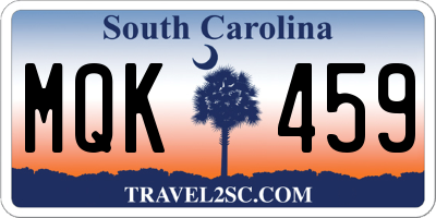 SC license plate MQK459