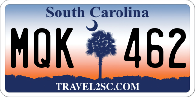 SC license plate MQK462