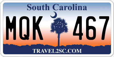 SC license plate MQK467