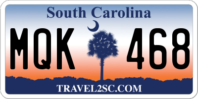 SC license plate MQK468