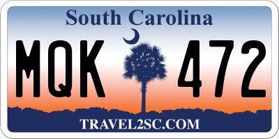 SC license plate MQK472