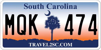 SC license plate MQK474