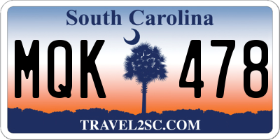 SC license plate MQK478