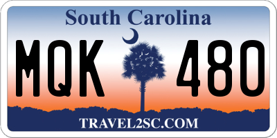 SC license plate MQK480