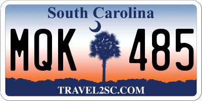 SC license plate MQK485