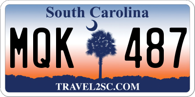 SC license plate MQK487