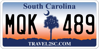 SC license plate MQK489