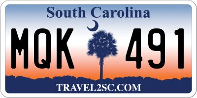 SC license plate MQK491