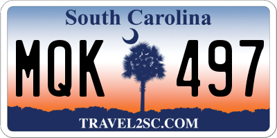 SC license plate MQK497