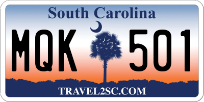 SC license plate MQK501