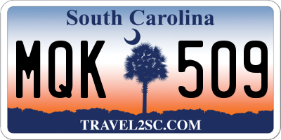 SC license plate MQK509