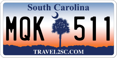 SC license plate MQK511