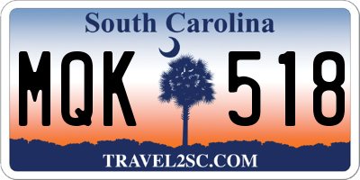 SC license plate MQK518