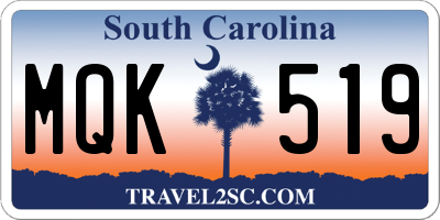 SC license plate MQK519