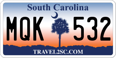 SC license plate MQK532