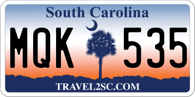 SC license plate MQK535
