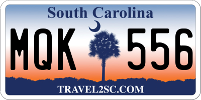 SC license plate MQK556