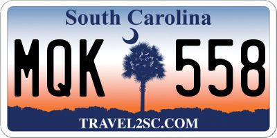 SC license plate MQK558