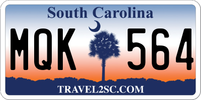 SC license plate MQK564
