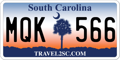 SC license plate MQK566