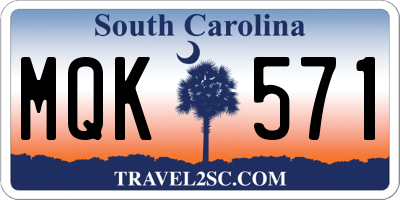 SC license plate MQK571